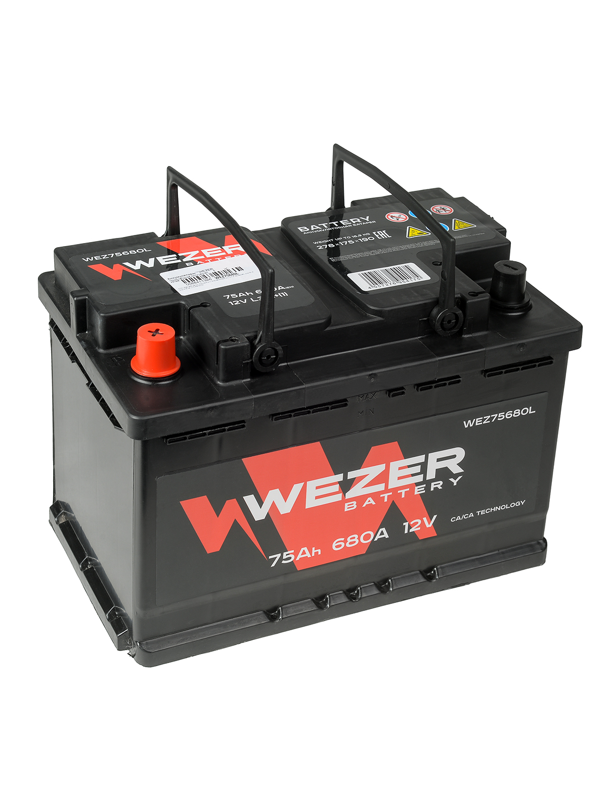 Аккумулятор WEZER 75Ah 680A (L)